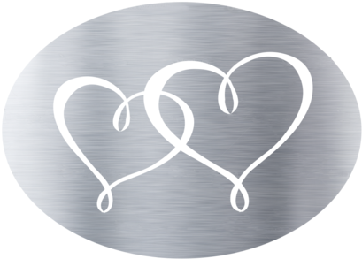 Metallic Twin Hearts Silver - Silver (480x480), Png Download