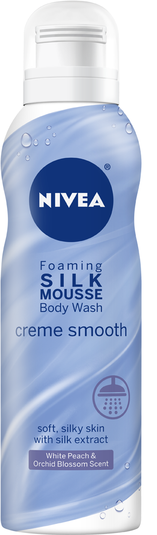 Nivea Foaming Silk Mousse Body Wash Cream Moisture (1010x1180), Png Download