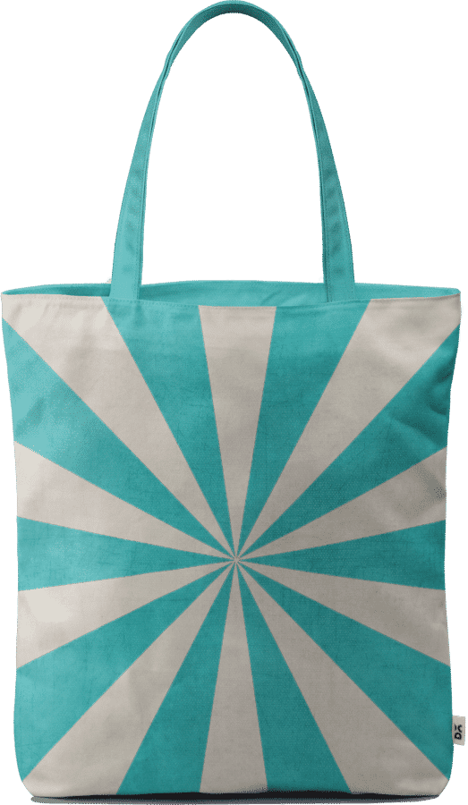 Dailyobjects Aqua Starburst Baesic Tote Bag Buy Online - Navy And Orange Starburst Metal Print By Her Art (523x900), Png Download