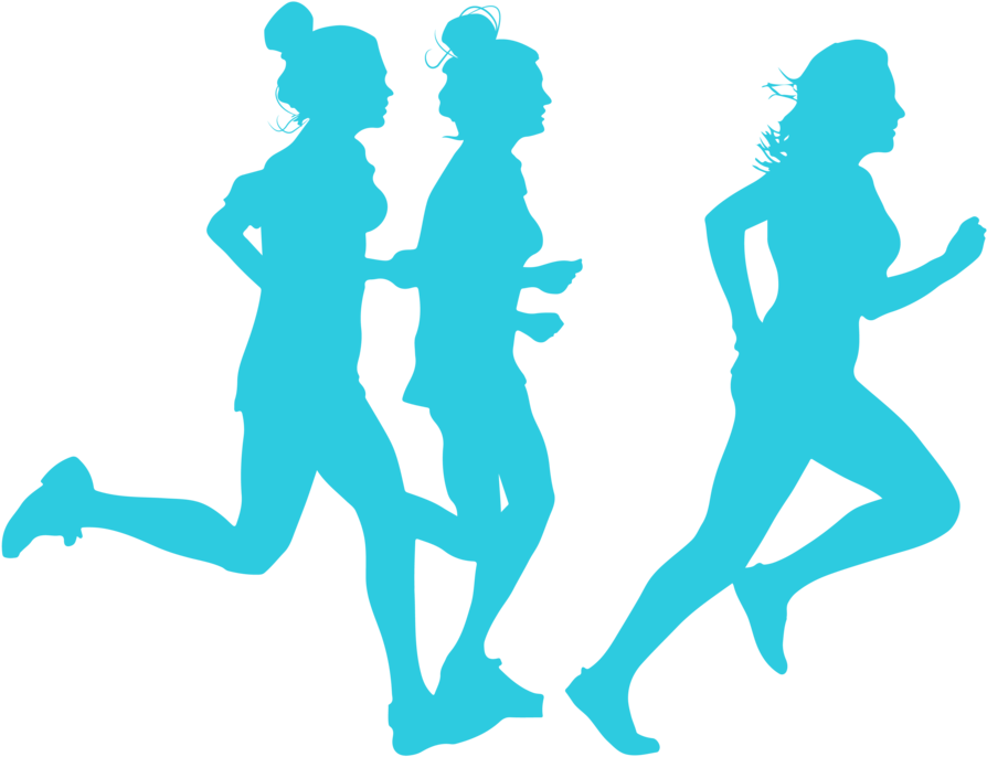 Runners 01 01 - Running Women Silhouette (1000x732), Png Download