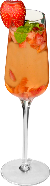 Strawberry & Champagne Mojito - Wine Glass (206x768), Png Download