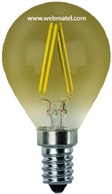 Bombilla Led Esferica Vintage Filamento 360º 4w 400 - Lampara Led Esferica Filamento E27 Fria 4 W - Matel (425x429), Png Download