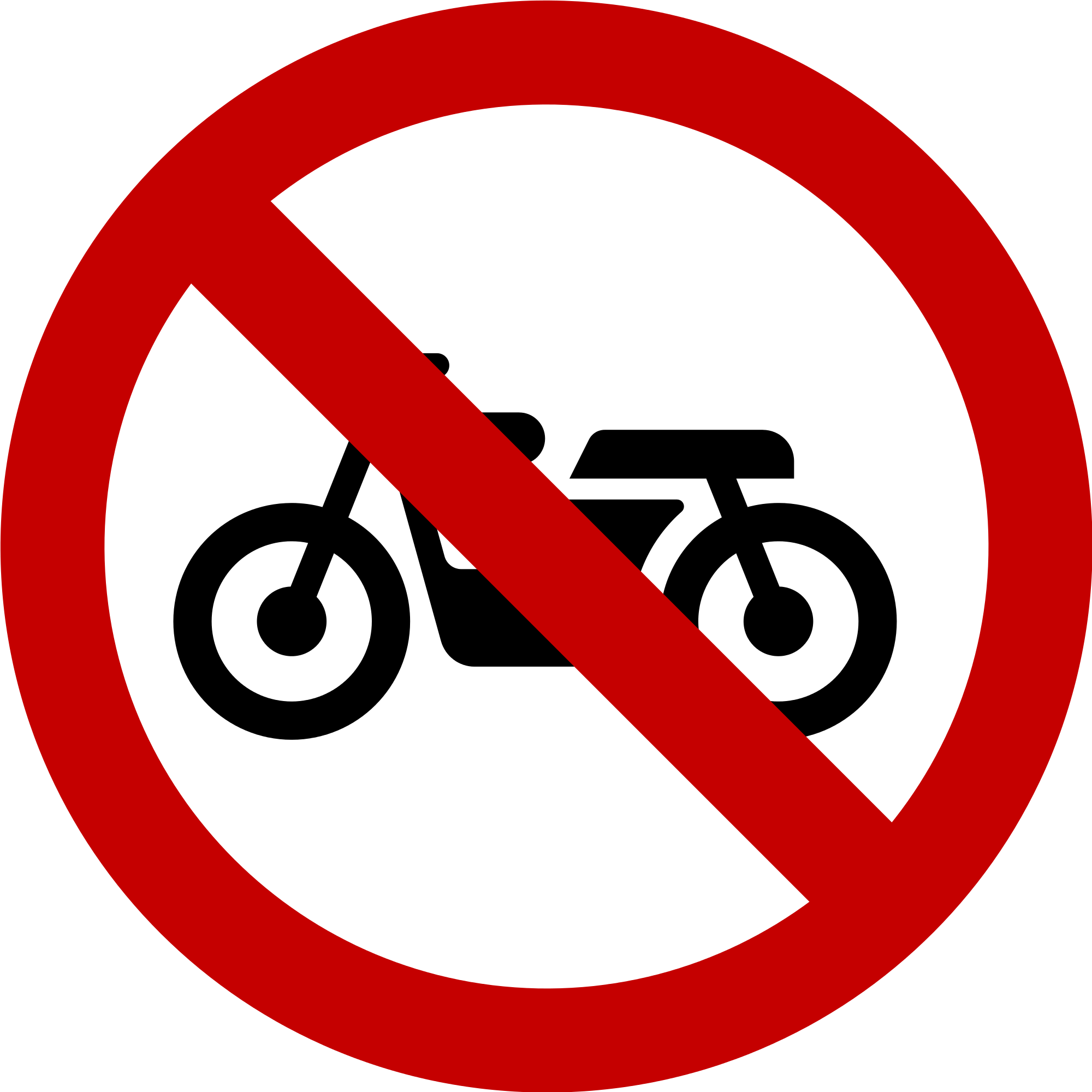 Open - No Cycling Road Sign (2000x2000), Png Download
