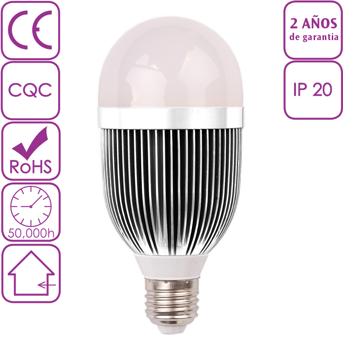 Bombilla Led De Rosca E27 9w Blanco Frío 6000k - Alt Attribute (700x700), Png Download
