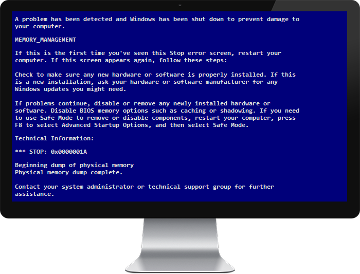 6 Ways To Fix Physical Memory Dump Error - Blue Screen Of Death (700x533), Png Download