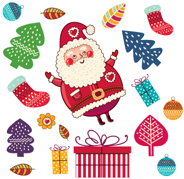 Sticker Adhesivo Regalos Navidad - New Cartoon Father Christmas Pattern Decorative Pillow (374x363), Png Download