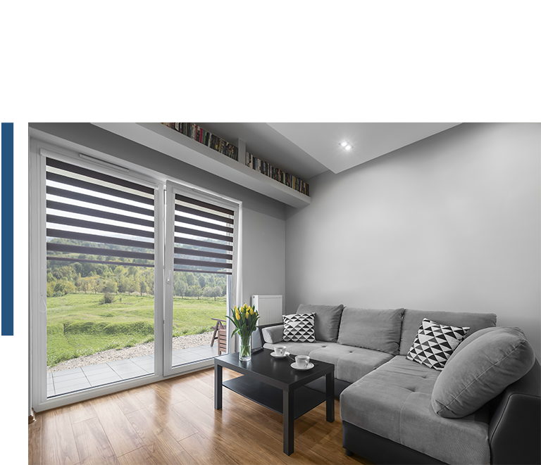 10% De Descuento En Cortinas Eclipse - Grey Walls Grey Blinds (768x661), Png Download