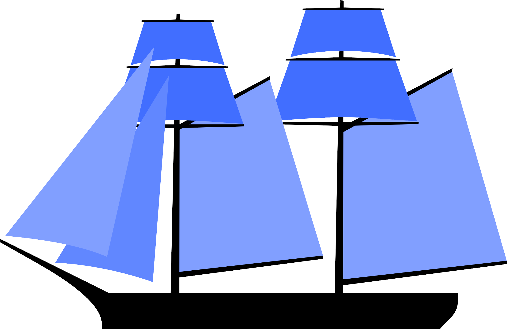 Double-topsail Schooner - Jackass Brig (2200x1500), Png Download