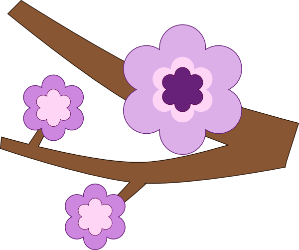 Purple Flower Hi - Dibujo Ramitas De Arboles (600x501), Png Download