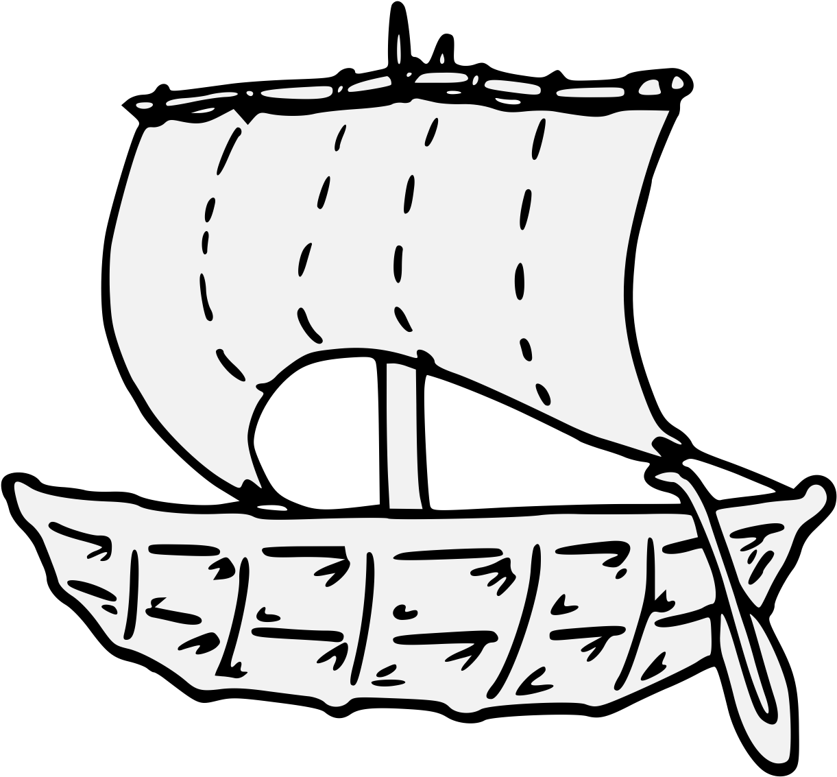 Coracle Sail Set - Heraldic Art (1228x1143), Png Download