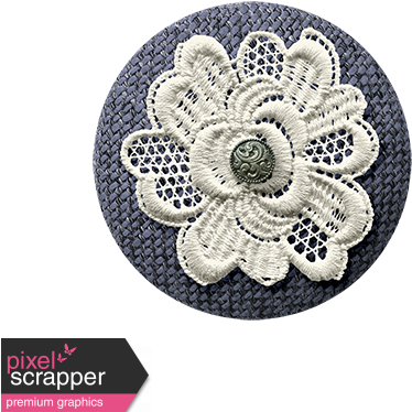 Fabric Flower Button - Needlework (456x456), Png Download