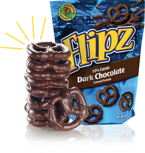 Flipz Milk Chocolate Covered Pretzels (483x510), Png Download