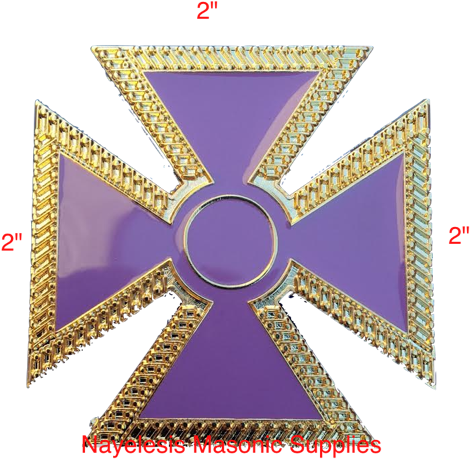 Kt 2" Purple Enamel Uniform Maltese Uniform Delux Cross - Cross (578x480), Png Download