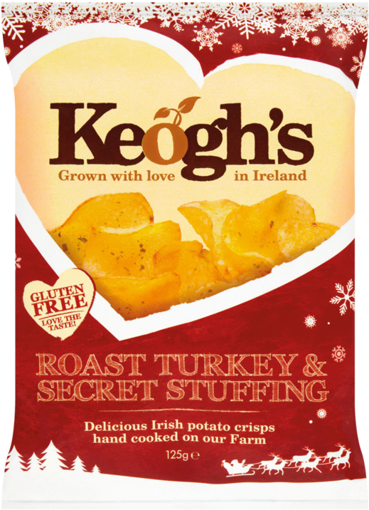 Keogh's Roast Turkey & Secret Stuffing 125g - Keogh's Dubliner Irish Cheese & Onion Potato Crisps (800x800), Png Download