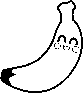 Dibujo De Plátano De Canarias Para Colorear - Banano Para Colorear Facil (600x470), Png Download