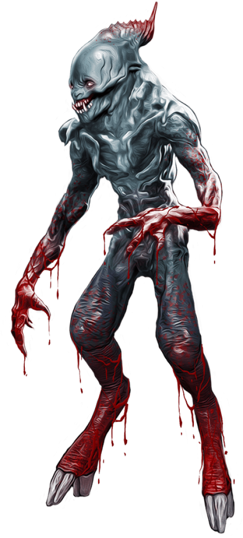 Baubas, An Evil Spirit With Long Lean Arms, Wrinkly - Babau Demon Pathfinder (450x964), Png Download