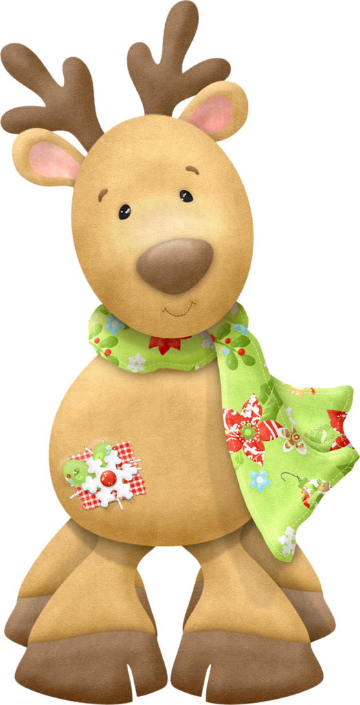 Christmas Reindeer Clip Art - Christmas Tree Reindeer Clip Art (523x1024), Png Download