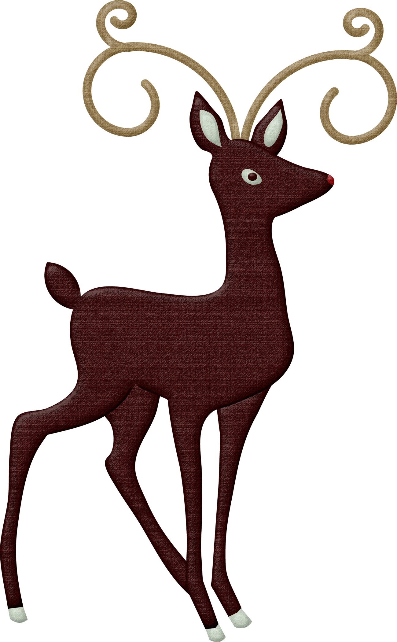 Christmas Reindeer Clip Art - Animals Png Facing Right (1299x2100), Png Download
