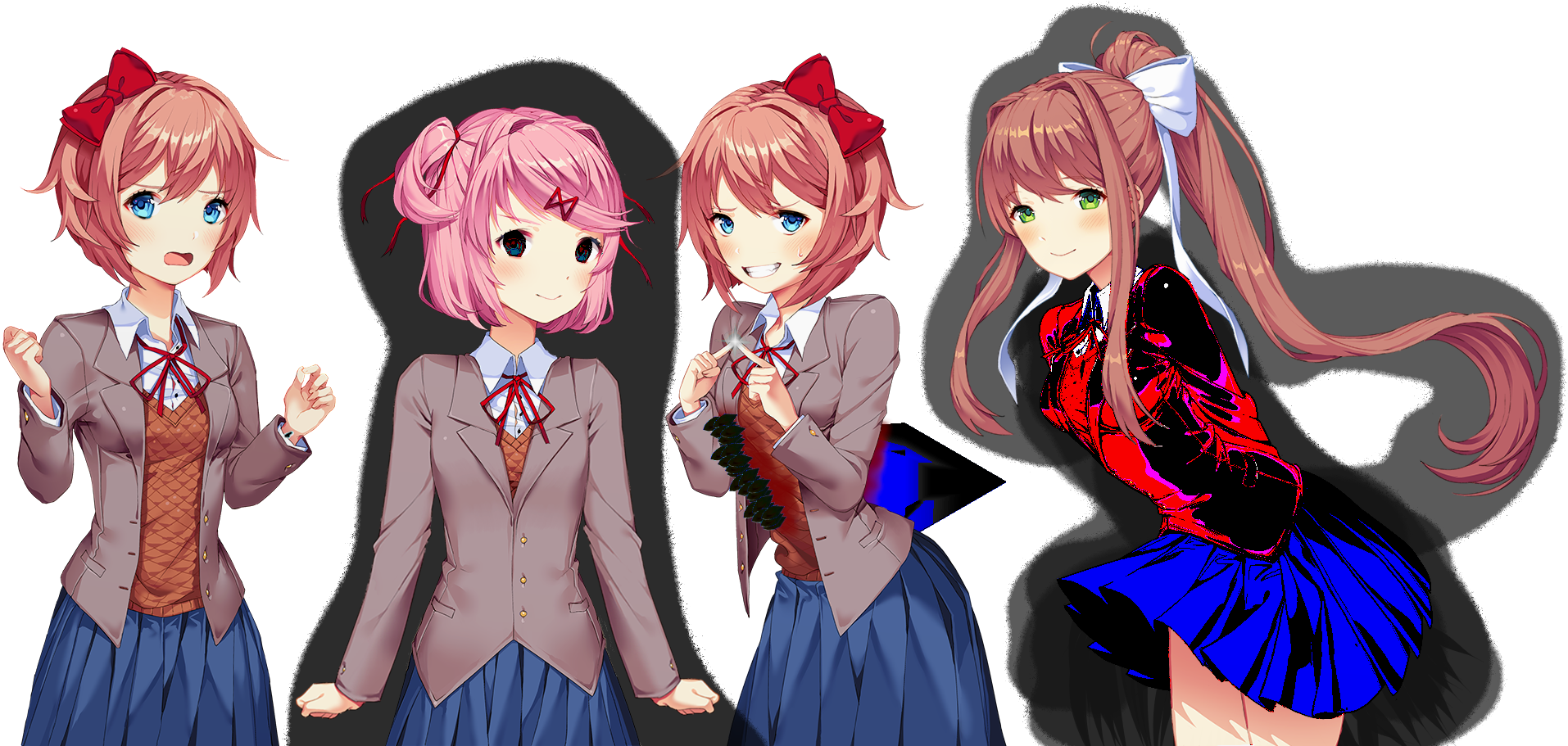 Fun[fun] Natsuki, Sayori And Monika Vs Evil Sayori - Evil Sayori (2000x1000), Png Download