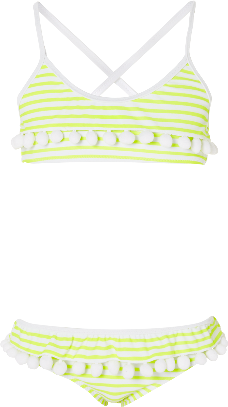 Sunuva Girls Pompom Bikini - Lingerie Top (1402x1500), Png Download
