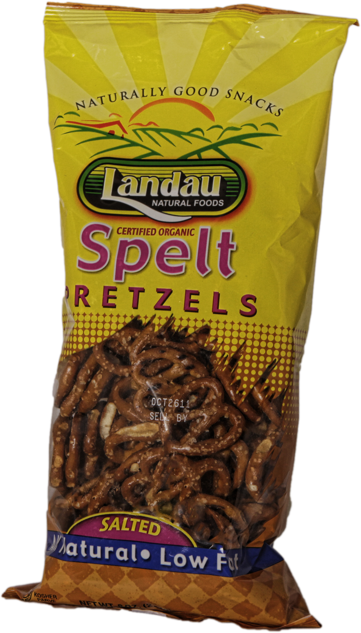 Landau Organic Spelt Pretzels Salted - Landau Organic Spelt Pretzels, Salted - 8 Oz Bag (731x1280), Png Download