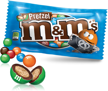 Pretzel M&m's Ad - Pretzel M&ms Transparent (451x400), Png Download