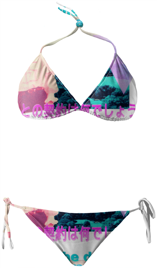 Shop Vaporwave Tapes Bikini Bikini By Jussiniemelä - Swimsuit (534x921), Png Download