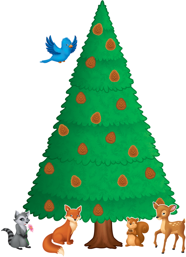 Tcr5864 Woodland Pine Tree Bulletin Board Display Set - Bulletin Board (900x900), Png Download