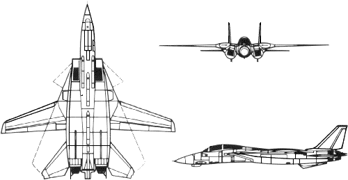 Grumman F-14 Tomcat - F 14 Tomcat Drawing (574x385), Png Download