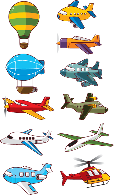 Sticker Infantil Colección Aviones - Airplane (374x640), Png Download