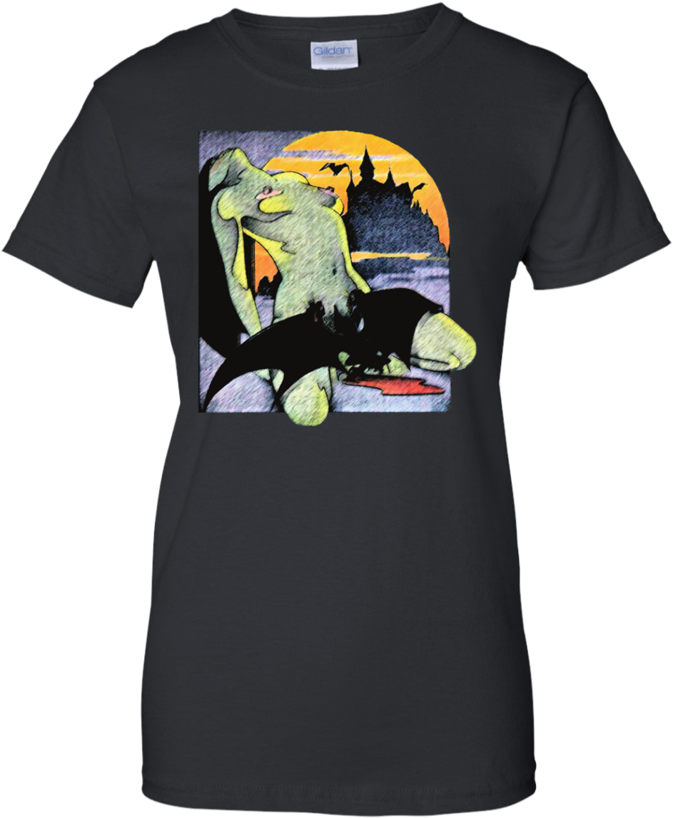 Vampire Bite Women's Short Sleeve T-shirt - Just Want To Work In My Garden And Pet My Dog T-shirt (1155x1155), Png Download