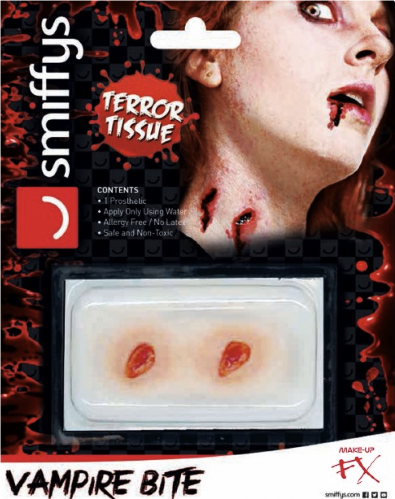 Smiffys Vampire Bite Horror Wound Transfer (988x988), Png Download
