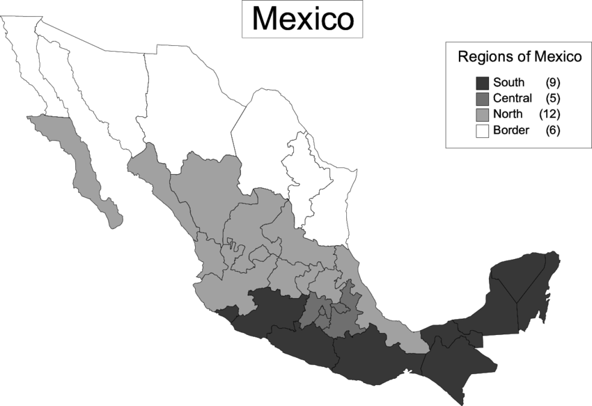 Mexican Regions Notes - Mexico (850x583), Png Download
