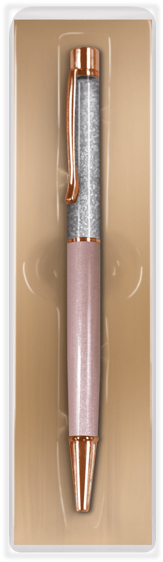 Rose Gold & Silver Glitter Pen - Silver (1200x1200), Png Download