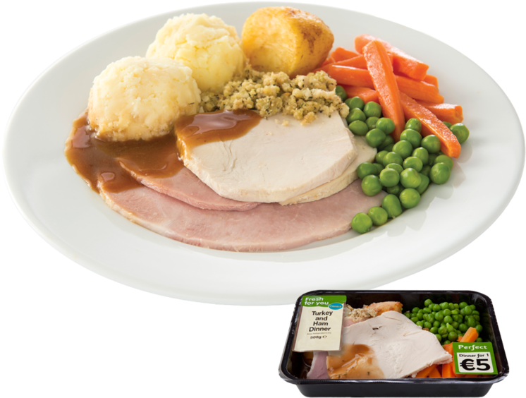 Turkey & Ham Dinner - Turkey And Ham Dinner (800x800), Png Download
