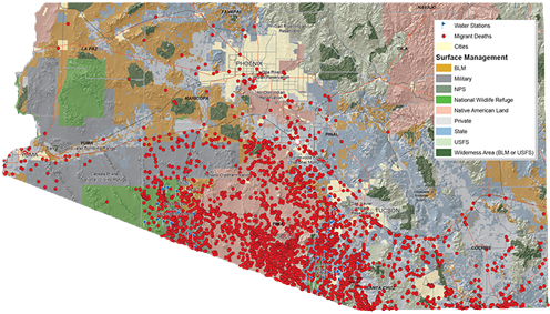 <migrant Death Map - Map (500x295), Png Download
