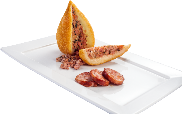 Coxinha De Calabresa - Coxinha De Calabresa Com Catupiry (656x413), Png Download
