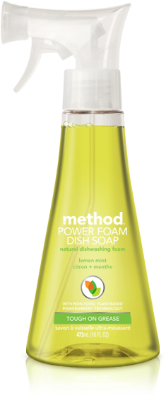 Power Foam Dish Soap - Method Power Foam Dish Soap, Lemon Mint, 16 Oz Spray (322x558), Png Download