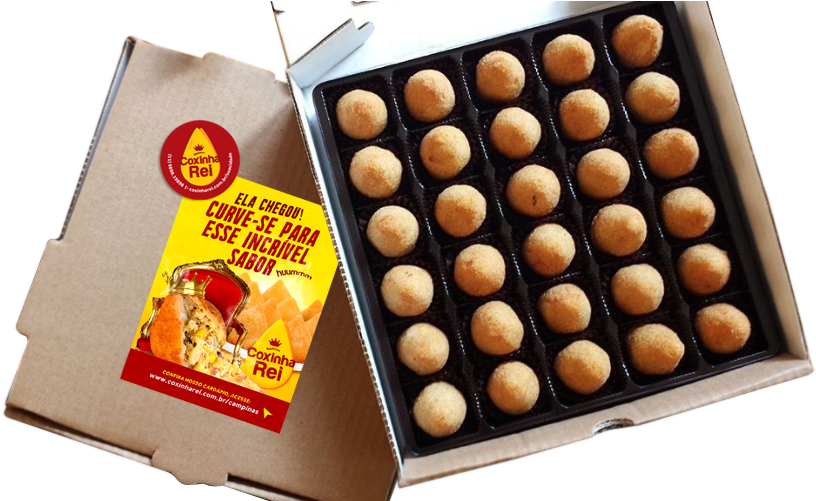 Coxinha Rei Encomendas 1 - Petiscos Brazuca (956x500), Png Download