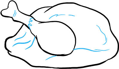 How To Draw Turkey Dinner (680x678), Png Download