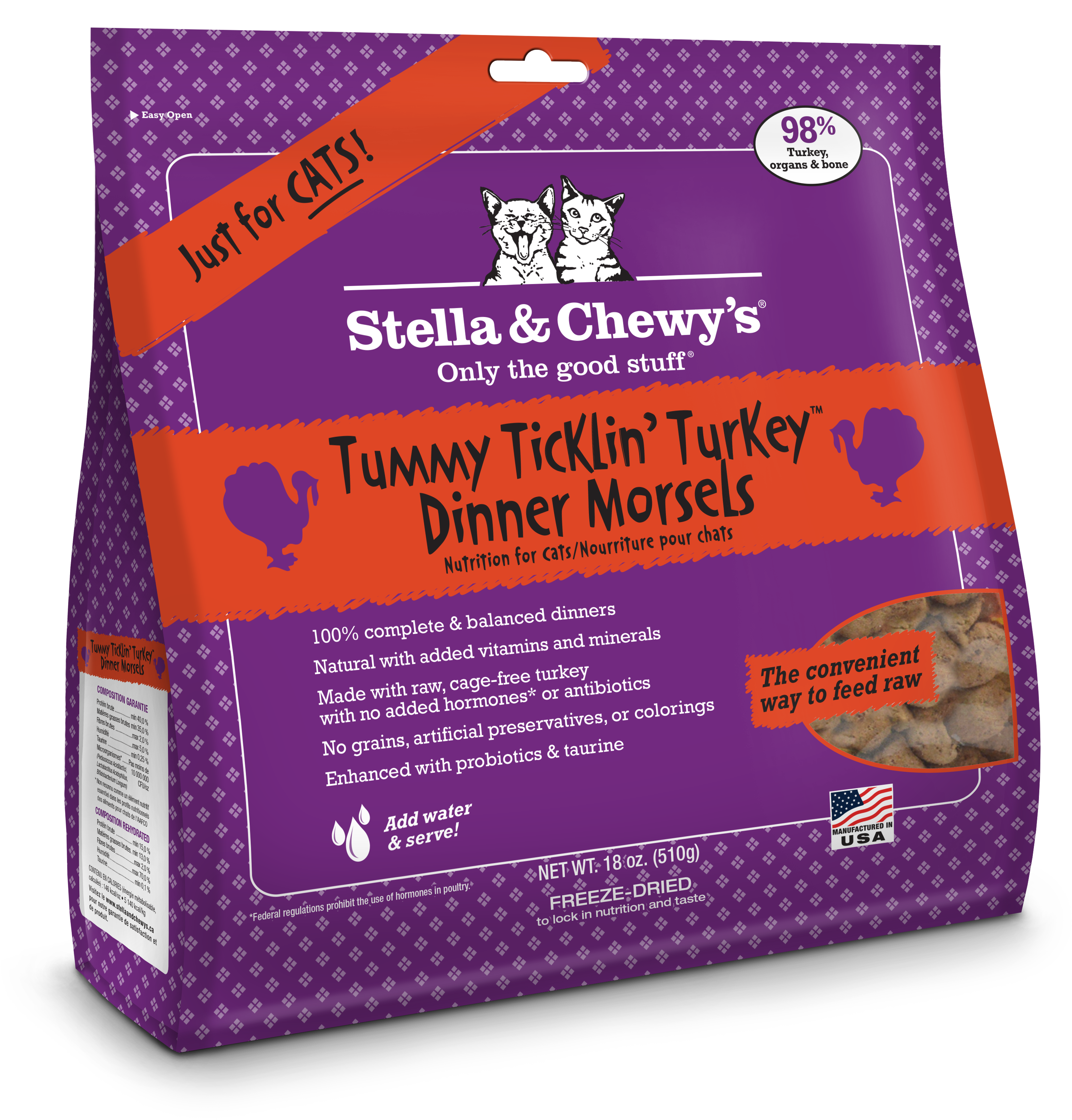 Stella & Chewy's Tummy Ticklin' Turkey Dinner Morsels - Stella & Chewy's 18 Oz, Duck Duck Goose Dinner (3900x3900), Png Download