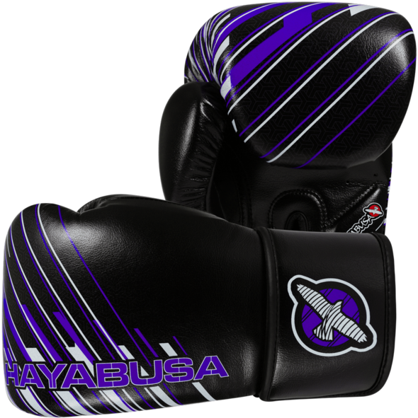 Hayabusa Ikusa Charged 10oz Gloves - Hayabusa Ikusa Charged Gloves - Black-purple - 10 Oz. (600x600), Png Download