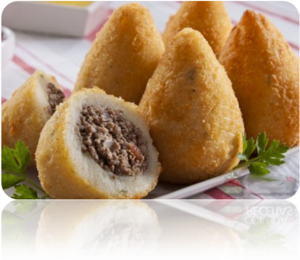 Coxinha De Carne - Famous Brazilian Food (600x524), Png Download