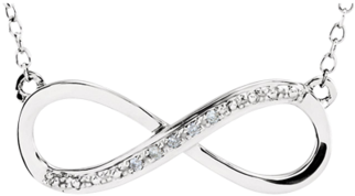 Simple Diamond Infinity Necklace - Diamond Infinity 14k White Gold Pendant Necklace, (.06 (400x400), Png Download