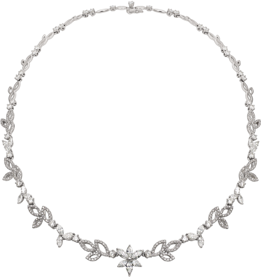 Marquise Shaped Diamond Necklace - Necklace (640x640), Png Download