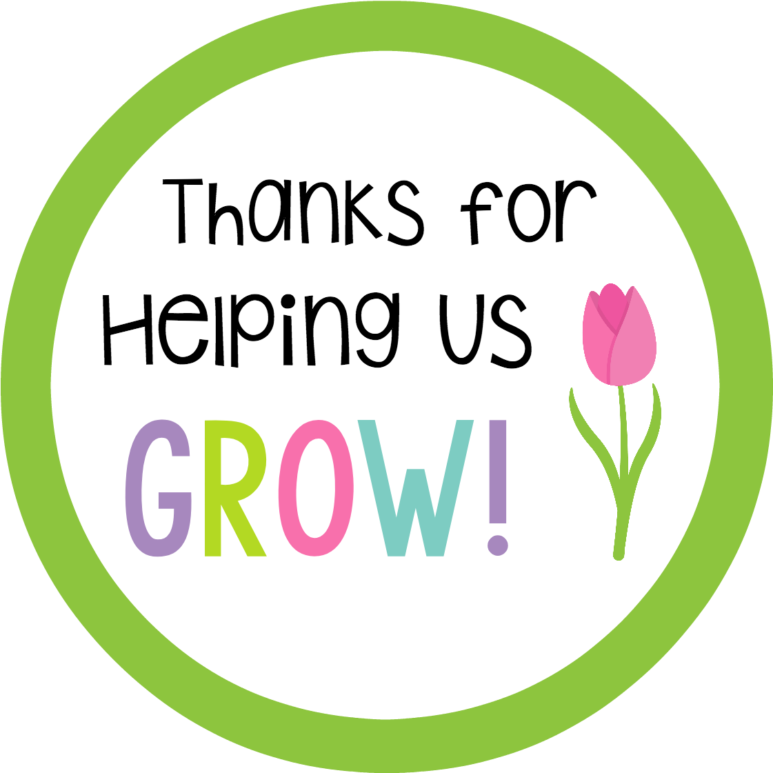 Thanks For Helping Us Grow Teacher Appreciation Tag - Gift (1200x1200), Png Download