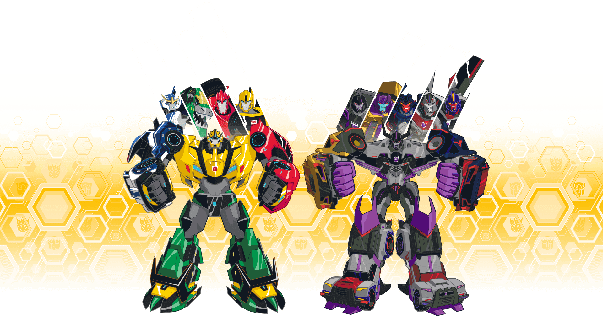 Bumblebee Leads A Team Of Heroic Autobots - Transformers Robots In Disguise Menasor (1920x1007), Png Download
