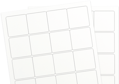White Polyester Weatherproof - 2.5 X 2.5 Glossy White Labels Inkjet Square (450x300), Png Download