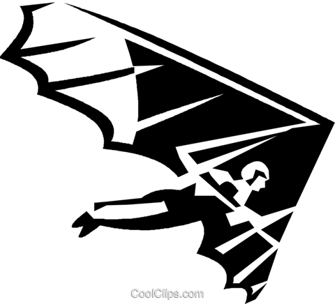 Hang Glider Royalty Free Vector Clip Art Illustration - Hang Glider Clipart (480x436), Png Download