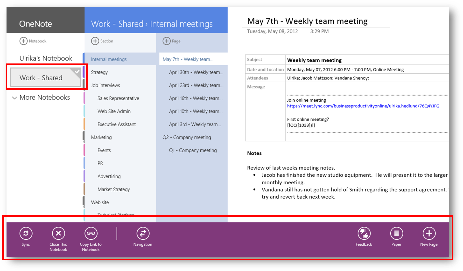 Notebook App Bar - Onenote Menu Bar (1929x1132), Png Download